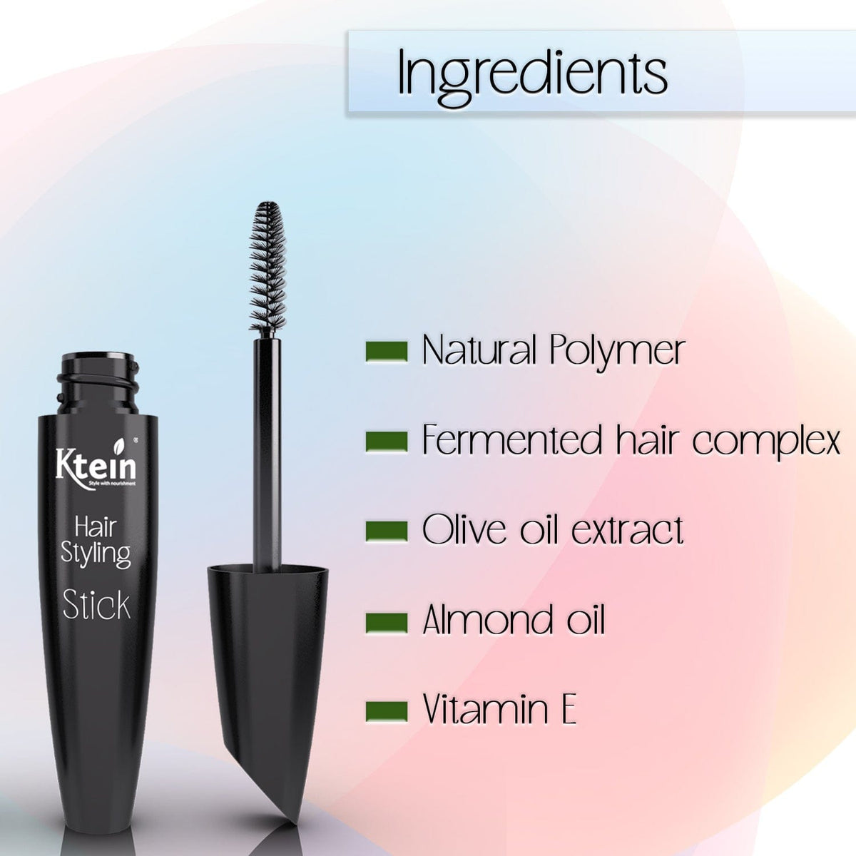 Ktein 100% natura; plant based hair styling stick/ Hair Finishing Stick Hair Feel, Small Broken Hair Finishing Cream, Non-Greasy and Non-Sticky 12 Ml - Ktein Cosmetics By Ktein Biotech Private Limited