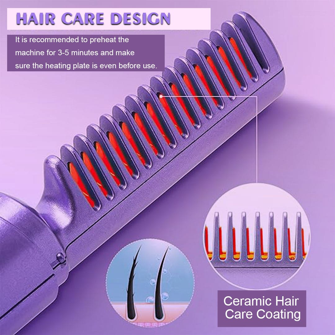 KTEIN Wireless Hair Styling Comb Magic – Versatile Electric Mini Straightener for Curling and Straightening - Rechargeable Hair Straightener for Curly Hair - Innovative Comb Design for Household Hair Regeneration - Ktein Cosmetics By Ktein Biotech Private Limited