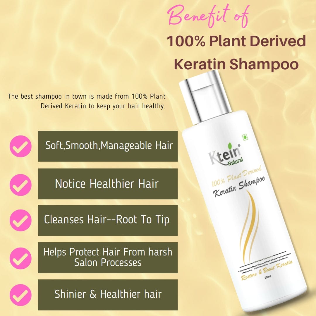 100 Plant Derived Keratin Shampoo 200ml Ktein Cosmetics