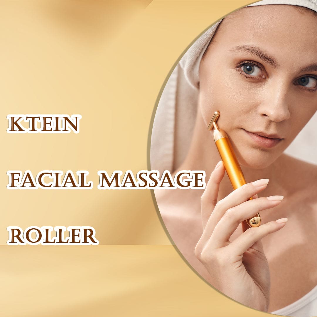 Ktein Golden Glow Pro Massager – Electric Vibration Face Massager | Waterproof T-Shaped Anti-Wrinkle and eye pufing care tool, Neck, and Body | Smooths Fine Lines & Boosts Radiance