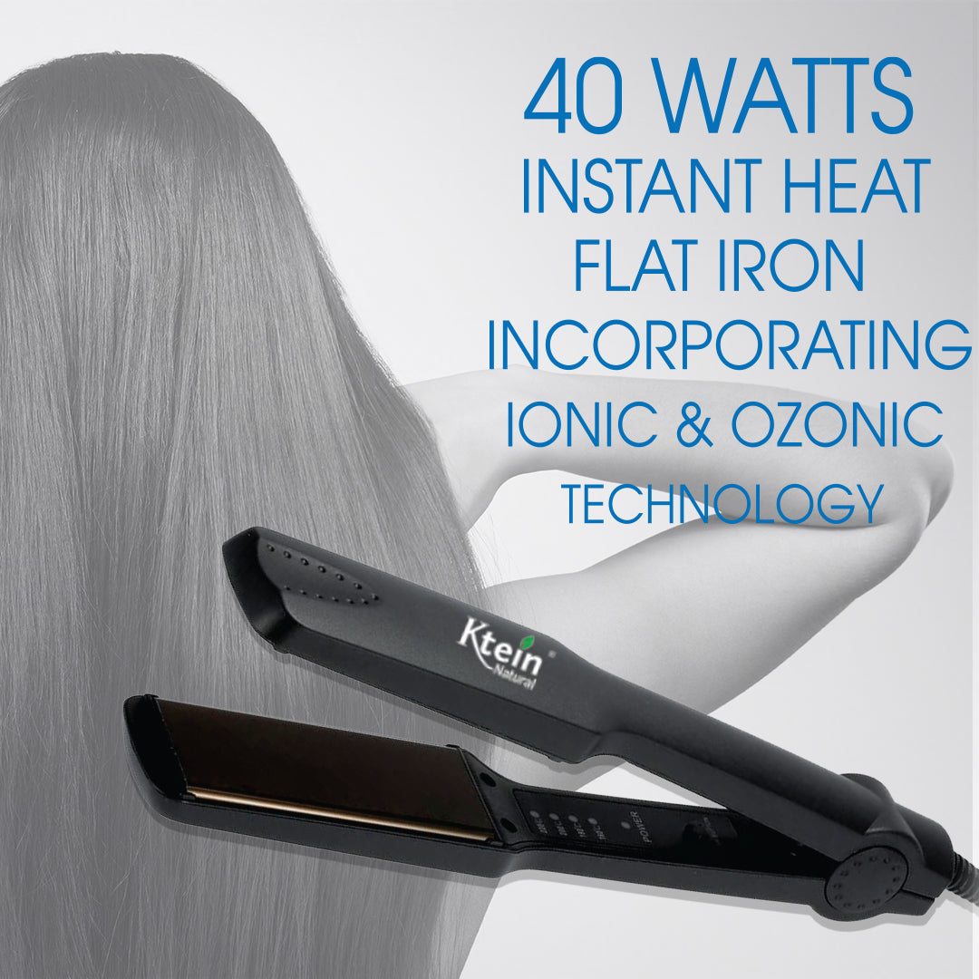 Ktein 40W Instant Heat Flat Iron – Ionic & Ozone Technology with Thermo Balance, Temperature Control, and High-Resistance Plates