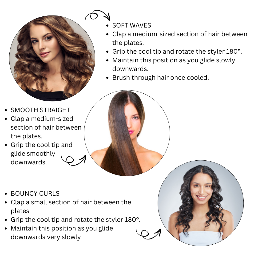 Ktein 2-in-1 Hair Styler – Curl, Wave & Straighten with Twisted Ceramic Plates | Innovative Twist-to-Set Temperature Control | Digital Heat Display up to 230°C | Tourmaline Anti-Frizz Technology