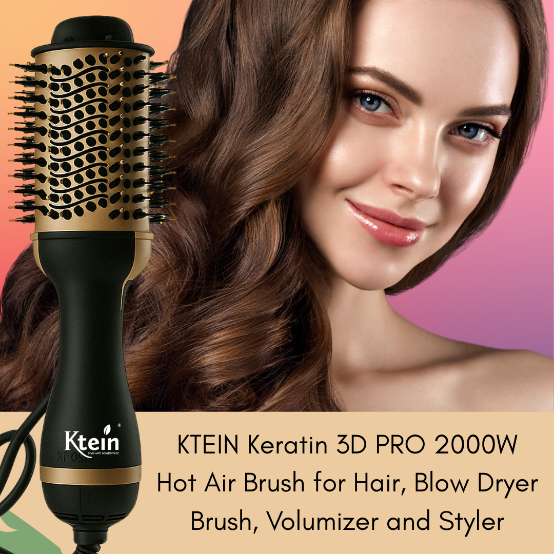 Ktein 4 in 1 Professional Hair Brush – Keratin 3D Hot Air Brush | 2000W Ceramic Smooth - Ktein Cosmetics By Ktein Biotech Private Limited