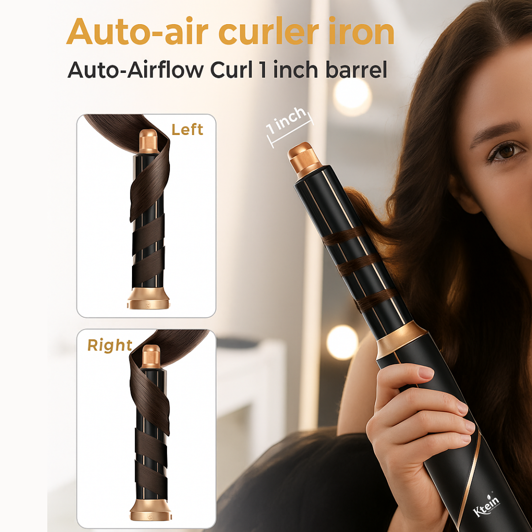 Ktein 6-in-1 Hot Air Hair Styler for Women | 1000W Hair Dryer, Curler, Straightener, Volumizer & Diffuser | Auto-Airflow Curling Barrel | Styling Tool for All Hair Types - Ktein Cosmetics By Ktein Biotech Private Limited