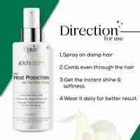 100% Plant Based Hair Heat Protection Spray with Extra Shine (Pack of 3)