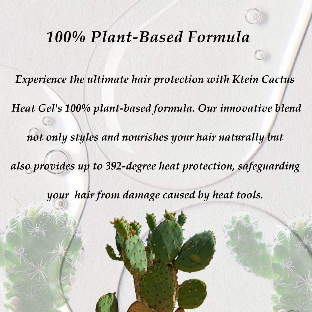 Ktein Cactus Heat Gel: 392°F Ultimate Heat Defense & Luscious Hair - Soothes Scalp, Strengthens, Hydrates, Shines, Nourishes | 100% Plant-Powered, Alcohol & Silicone-Free, Cruelty-Free Brilliance | Ideal for All Hair Types - Ktein Cosmetics By Ktein Biotech Private Limited