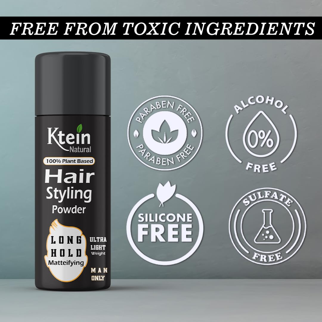 Ktein 100% Plant-Based Hair Styling Powder | Long Hold, Matte Finish, Lightweight | For Men - 15 gm