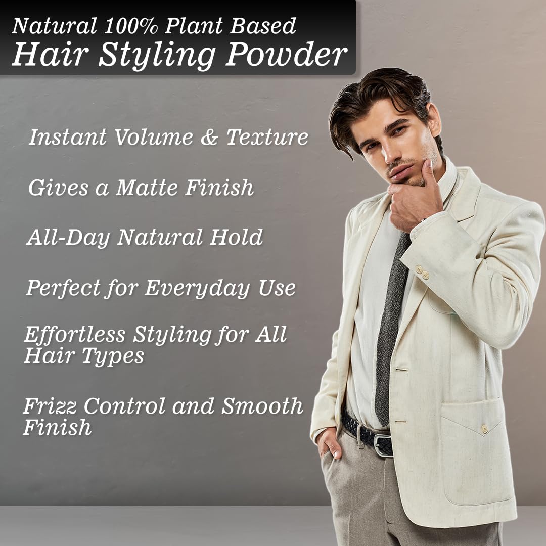Ktein 100% Plant-Based Hair Styling Powder | Long Hold, Matte Finish, Lightweight | For Men - 15 gm