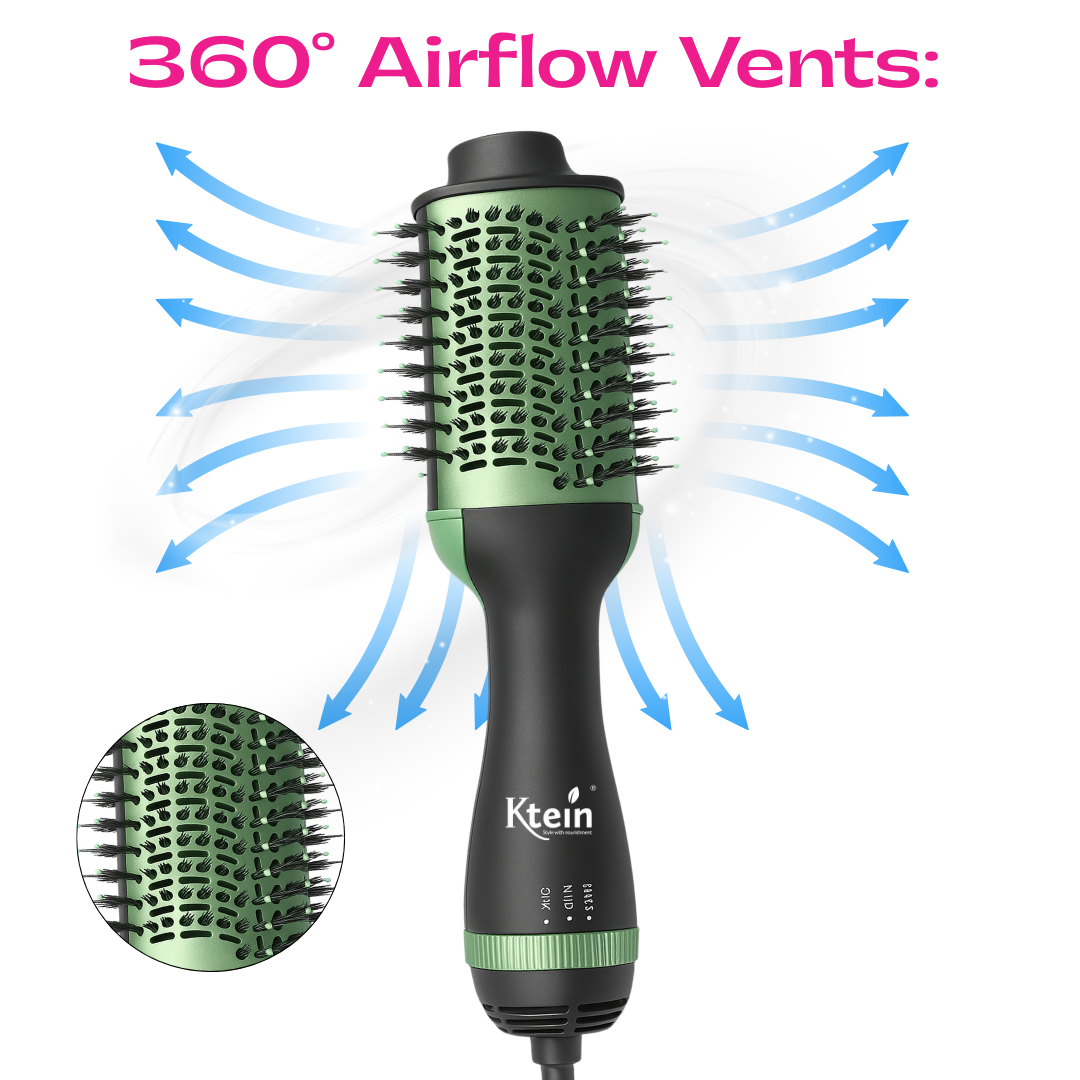 Ktein 4 in 1 Professional Hair Brush – Avocado 3D Power | 2000W Ceramic Styler - Ktein Cosmetics By Ktein Biotech Private Limited