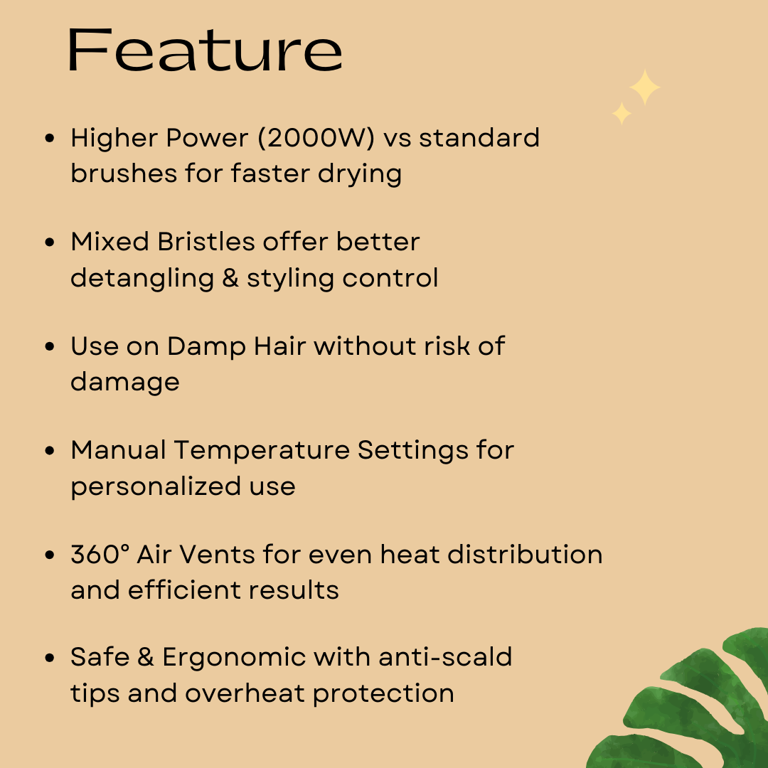 Ktein 4 in 1 Professional Hair Brush – Keratin 3D Hot Air Brush | 2000W Ceramic Smooth - Ktein Cosmetics By Ktein Biotech Private Limited