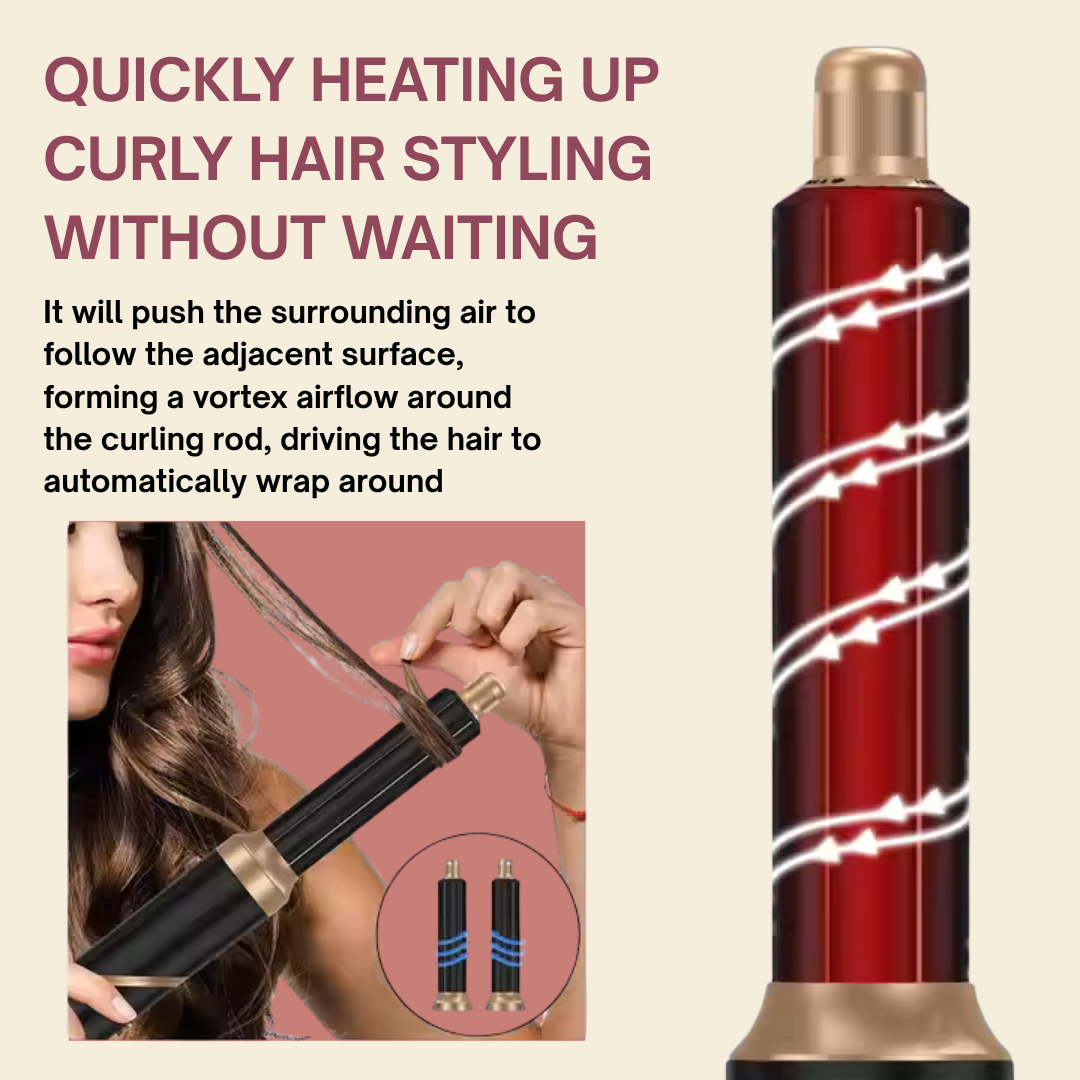 Ktein 6-in-1 Hot Air Hair Styler for Women | 1000W Hair Dryer, Curler, Straightener, Volumizer & Diffuser | Auto-Airflow Curling Barrel | Styling Tool for All Hair Types - Ktein Cosmetics By Ktein Biotech Private Limited