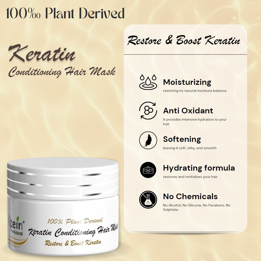 100% Plant Derived Keratin Conditioning Hair Mask - 100g - Ktein Cosmetics By Ktein Biotech Private Limited