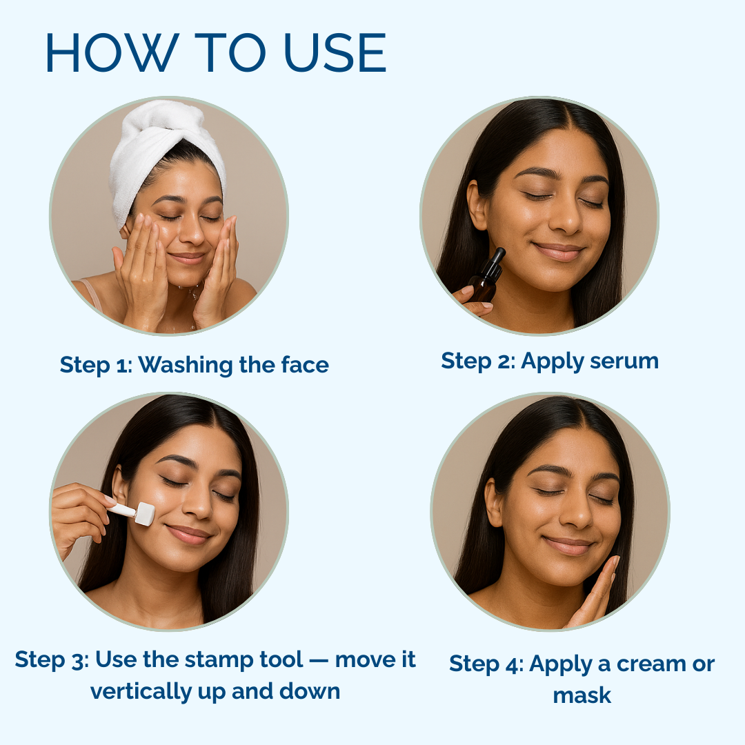 Ktein Derma Microneedle Stamp for Hair Growth and Skin Repair | Adjustable Needles 0.25mm to 3.0mm | For Scalp, Beard, and Face | Reduces Acne Scars | Safe and Effective