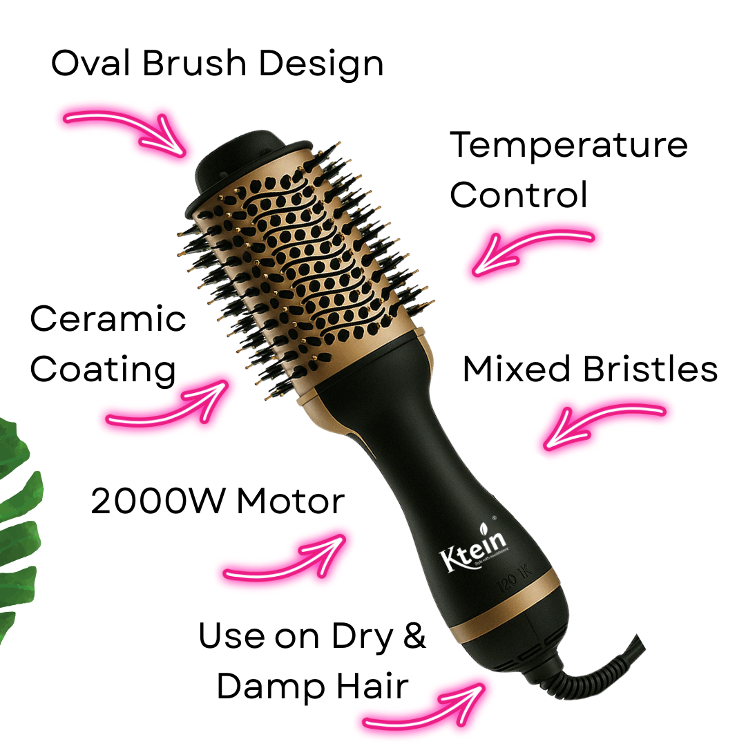 Ktein 4 in 1 Professional Hair Brush – Keratin 3D Hot Air Brush | 2000W Ceramic Smooth - Ktein Cosmetics By Ktein Biotech Private Limited