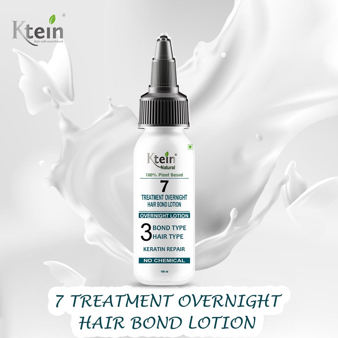 Ktein Natural Overnight Hair Bond Lotion - Triple Bond + Triple Layer Repair + Keratin | Repair, Strengthen, and Deep Condition for Healthy Locks | 100ml – Hair Bond Treatment | Hydrate and Revitalize - Ktein Cosmetics By Ktein Biotech Private Limited