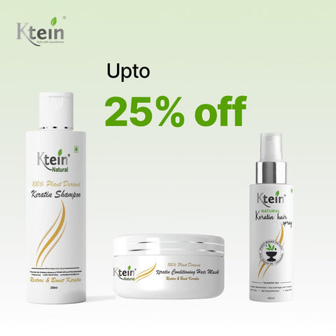 100% Plant Derived Keratin Shampoo & Conditioner Combo (200ml) And get Ktein Natural Keratin Hair Spray(100ml) Absolutely Free - Ktein Cosmetics By Ktein Biotech Private Limited