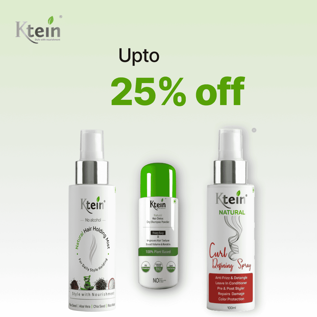 Ktein Curl spray(100ml) + Holding spray (100ml) and Get Ktein Dry shampoo Absolutely Free - Ktein Cosmetics By Ktein Biotech Private Limited