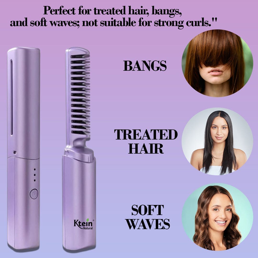 KTEIN Wireless Hair Styling Comb Magic – Versatile Electric Mini Straightener for Straightening - Rechargeable Hair Straightener - Innovative Comb Design for Household Hair Regeneration