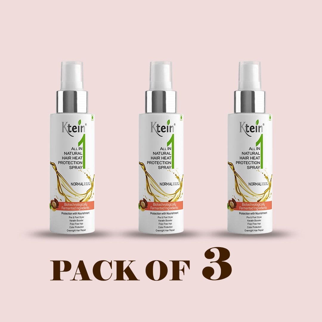 Ktein All in 1 Natural Hair Heat Protection Spray 100ml PACK OF 3 - Ktein Cosmetics By Ktein Biotech Private Limited