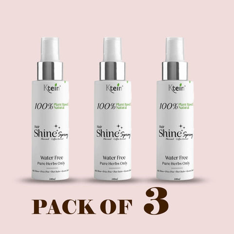 KTEIN 100% PLANTBASED NATURAL HAIR SHINE SPRAY 100ML PACK OF 3 - Ktein Cosmetics By Ktein Biotech Private Limited