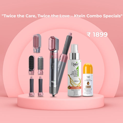 Ktein combo 5 in 1 hot air styler with All in one haie heat protection spray and hair styling power