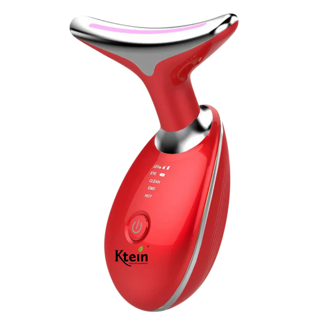 Ktein Wrinkle Remover Machine for Face | Firming Wrinkle Device for Neck & Face | Electric Facial Neck Eye Massage Kit with Red, Blue, & Green Colors for Skin Beauty & Firm Tightening | Reduces Puffiness & Anti-Aging | Face Vibration Massager