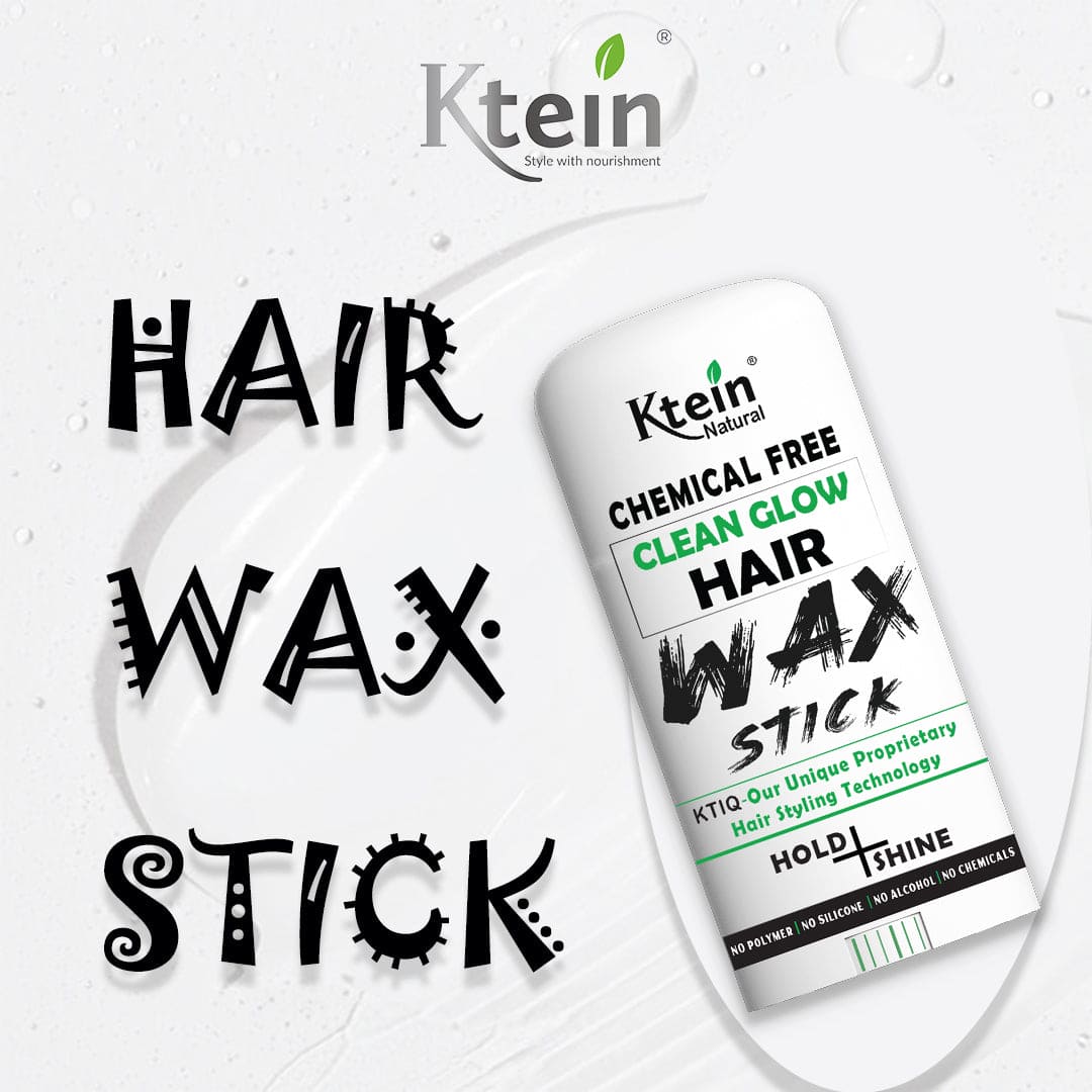 Ktein 100% Natural Plant-Based Hair Wax Stick | Non-Greasy Styling, Frizz Control, and Flyaway Taming | Eco-Friendly Hair Pomade  for Men, Women and Kids| Slick Stick for Smooth Hair | Ideal for Frizzy Hair - Ktein Cosmetics By Ktein Biotech Private Limited