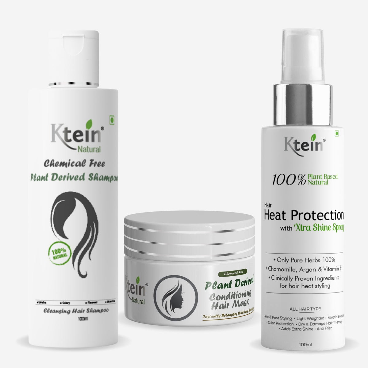 Chemical Free Plant Derived Shampoo, Conditioner & PB Heat Protection ...