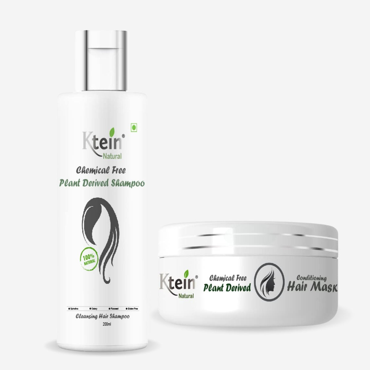 Chemical Free Plant Derived Shampoo & Conditioner Combo - 200ml – Ktein ...