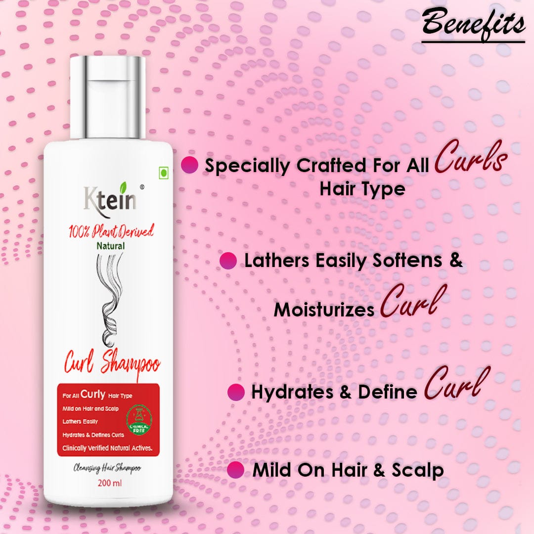 Ktein 100% Plant Derived Natural Curl Shampoo 200ml - Ktein Cosmetics By Ktein Biotech Private Limited