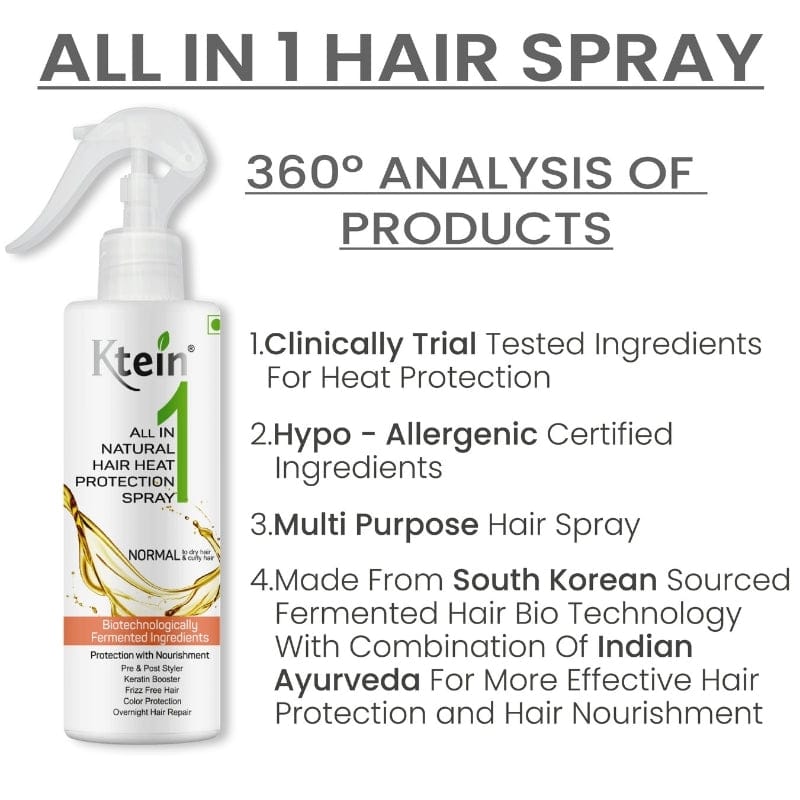 Ktein All in 1 Natural Hair Heat Protection Spray 200ml - Ktein Cosmetics By Ktein Biotech Private Limited