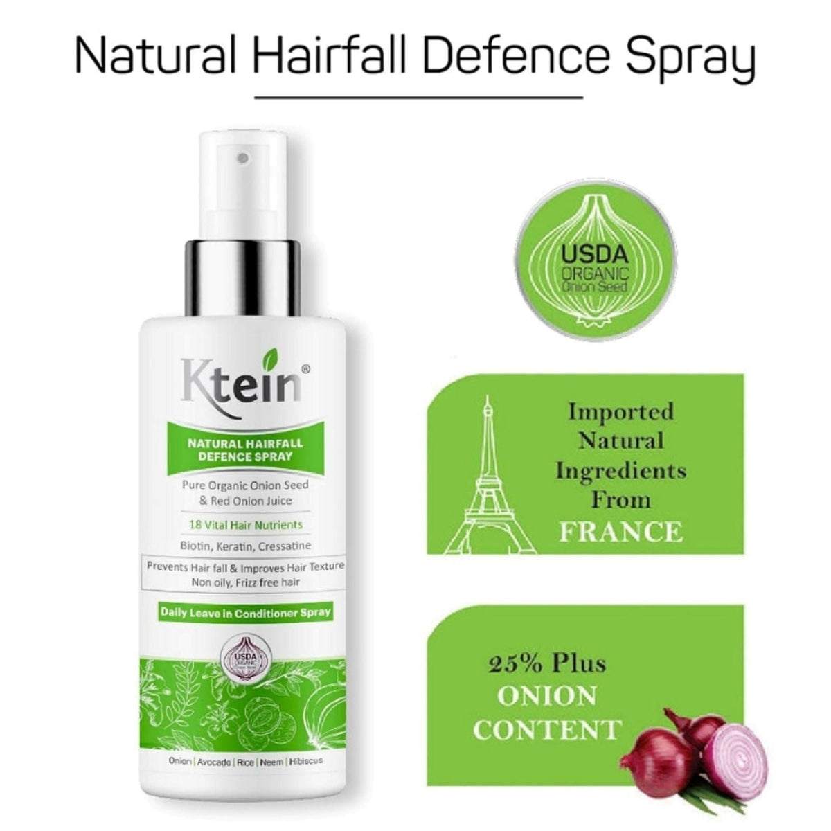 Ktein Combo: Ktein Natural all in one Natural hair Heat Protection Spray and Natural hair fall defense spray - Ktein Cosmetics By Ktein Biotech Private Limited