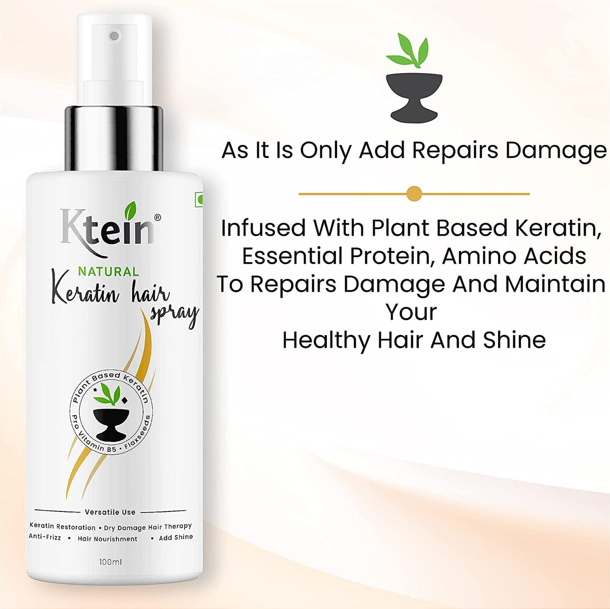 Ktein Natural Keratin Hair Spray 100ml - Ktein Cosmetics - Essence Of Natural Hair Care Products
