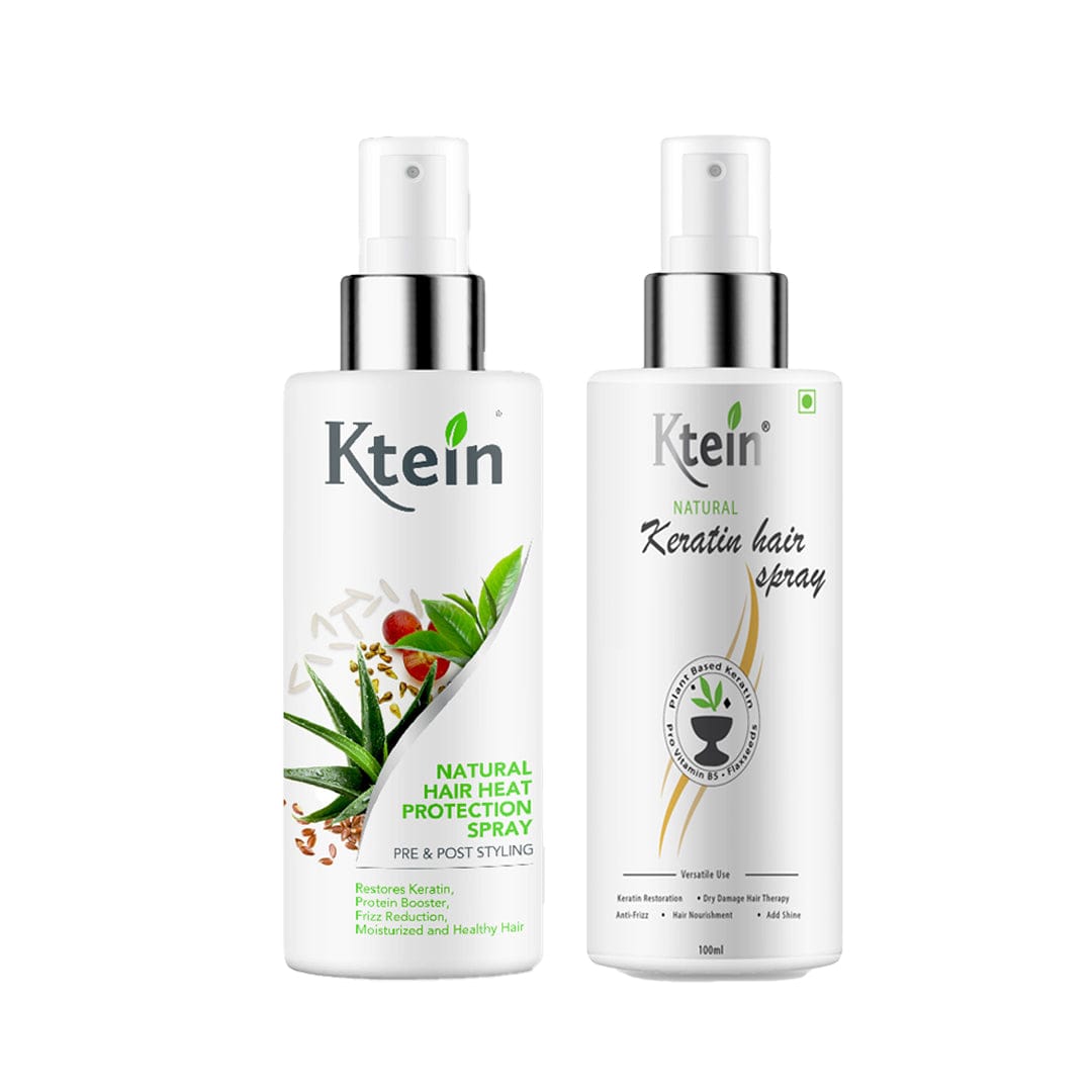 Ktein Combo: Ktein Natural Keratin Hair Spray and Natural Hair Heat Protection Spray - Ktein Cosmetics By Ktein Biotech Private Limited