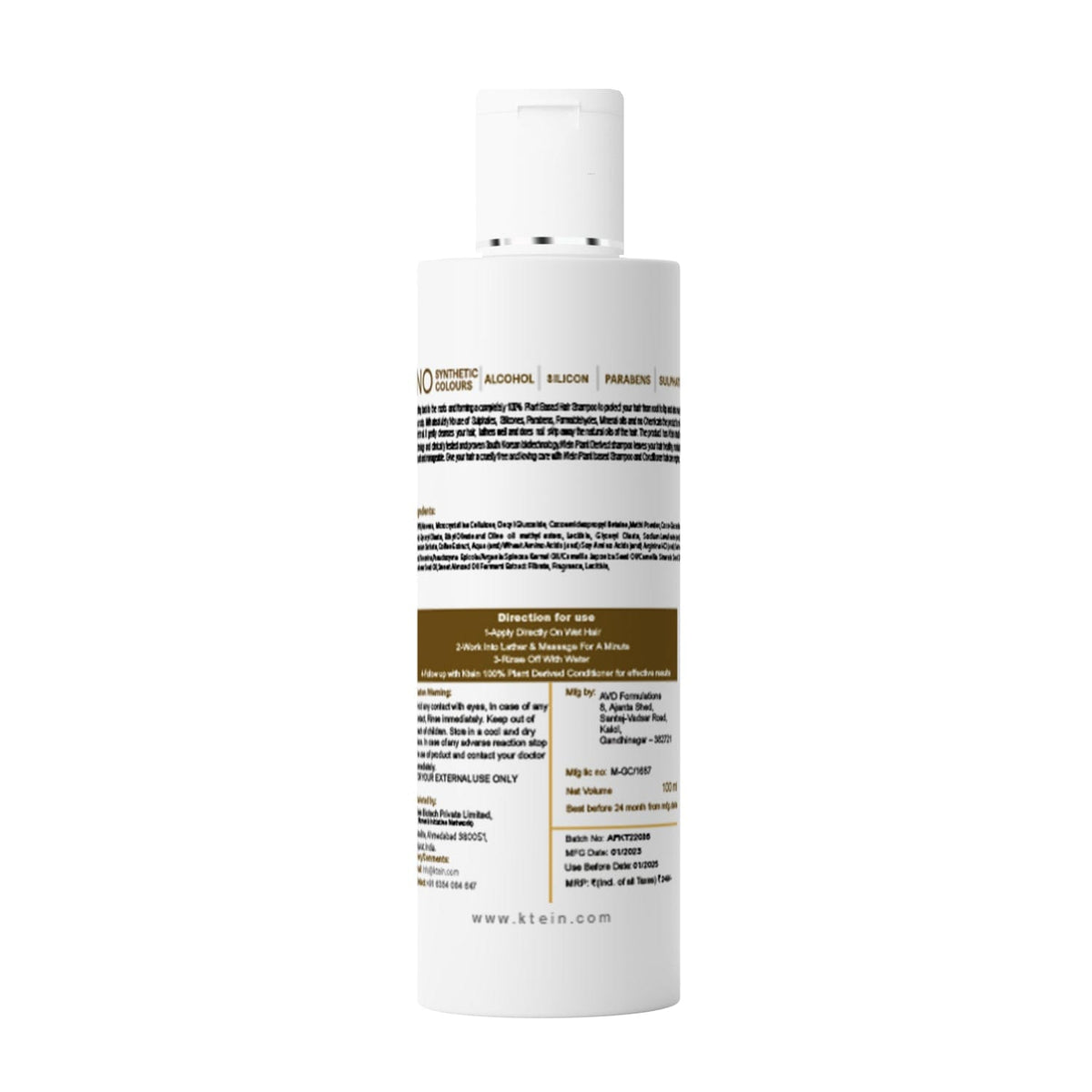 Chemical Free Plant Derived Shampoo - 100ml - Ktein Cosmetics By Ktein Biotech Private Limited