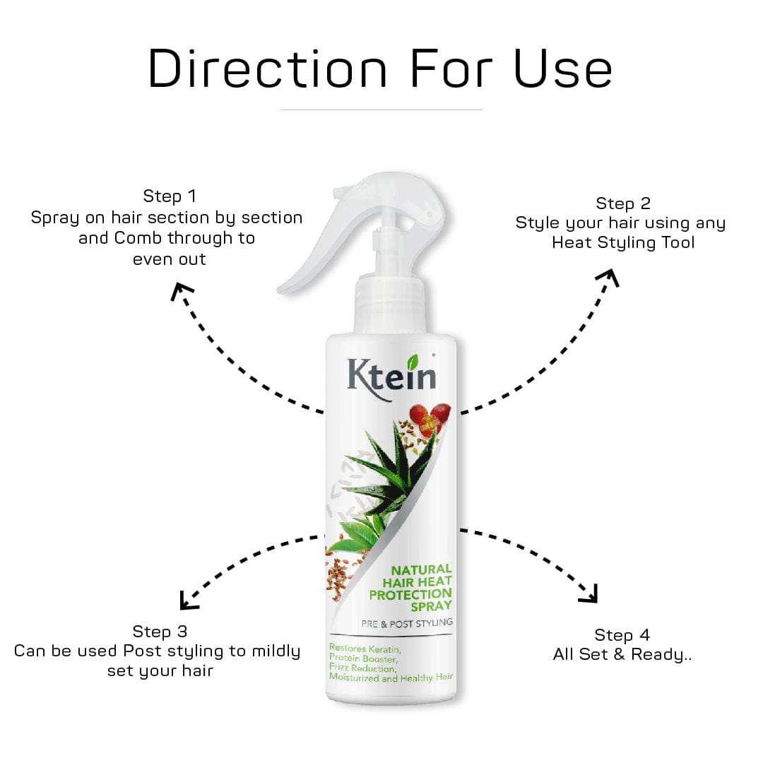 Ktein Natural Hair Heat Protection Spray 200ml - Ktein Cosmetics - Essence Of Natural Hair Care Products