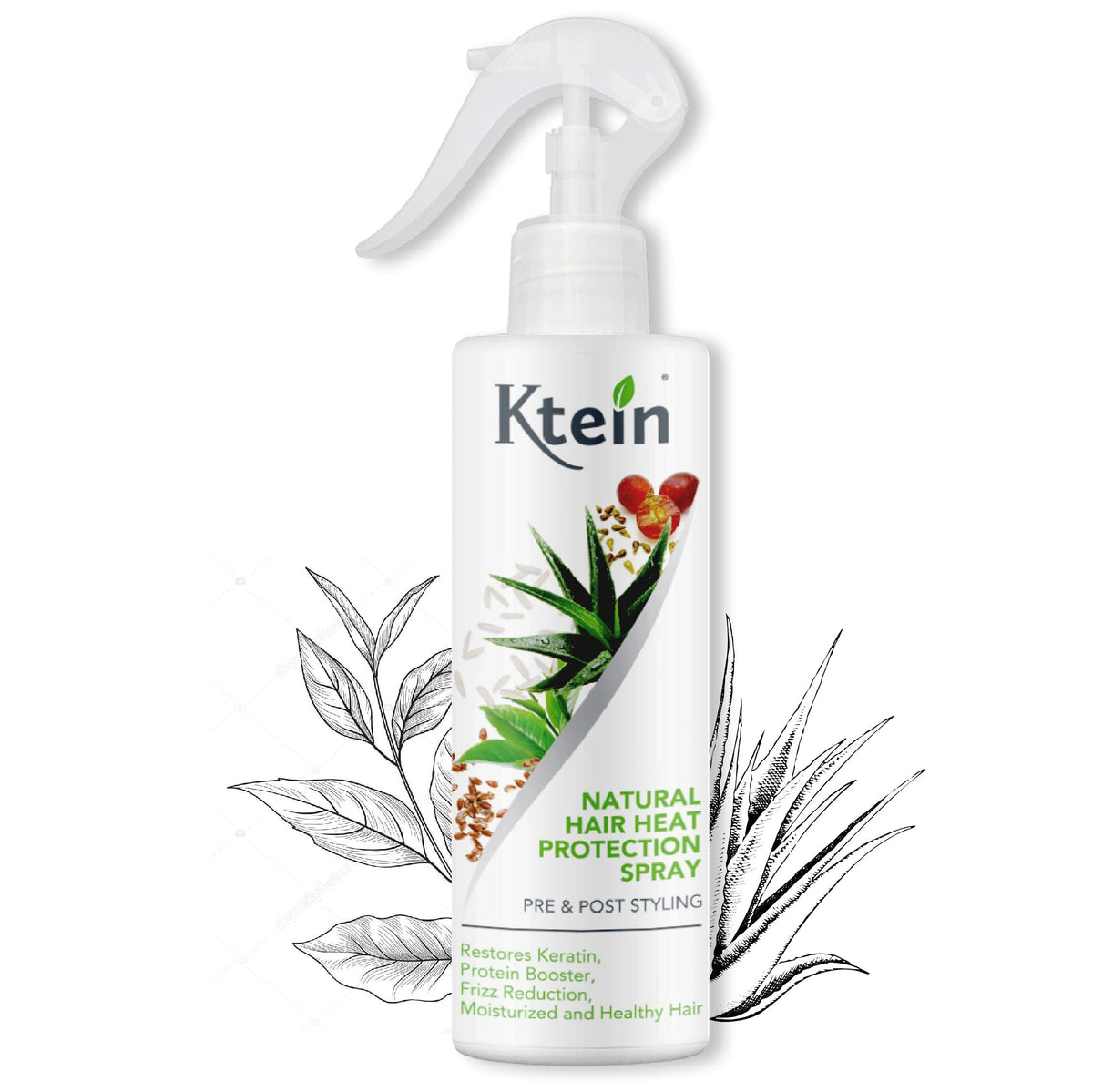 Ktein Natural Hair Heat Protection Spray 200ml - Ktein Cosmetics - Essence Of Natural Hair Care Products