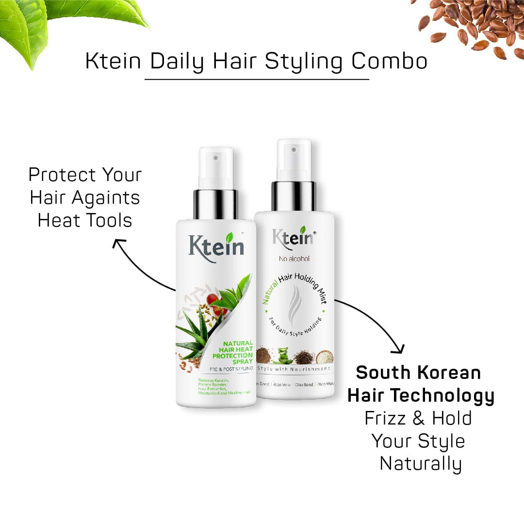 KTEIN HAIRSTYLE COMBO: Hair Heat Protection Spray 100ml + Hair Holding Spray 100ml - Ktein Cosmetics - Essence Of Natural Hair Care Products